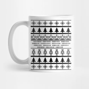 Ugly Pixel Robot Christmas Sweater - Black Mug